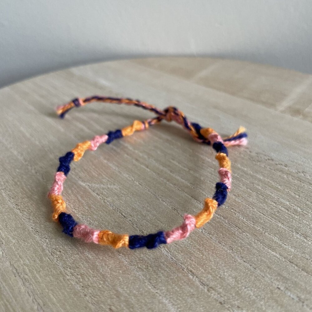 Solange Bracelet, anklet, trendy, comfortable, tie, embroidery thread, woven, gi